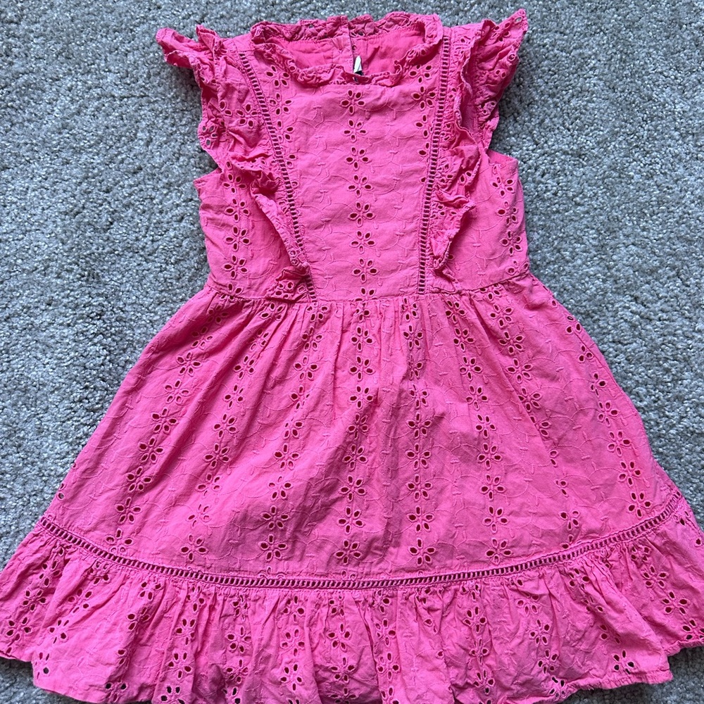 Janie And Jack coral Eyelet Dress